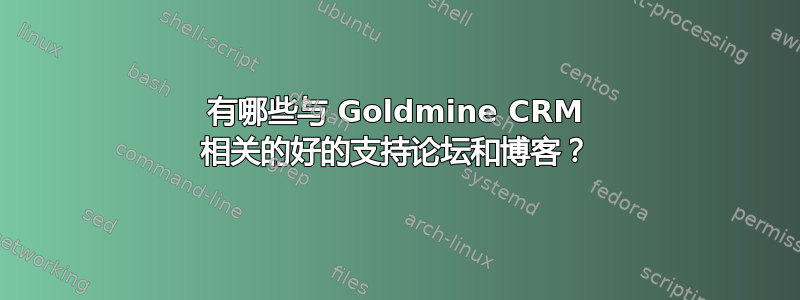 有哪些与 Goldmine CRM 相关的好的支持论坛和博客？