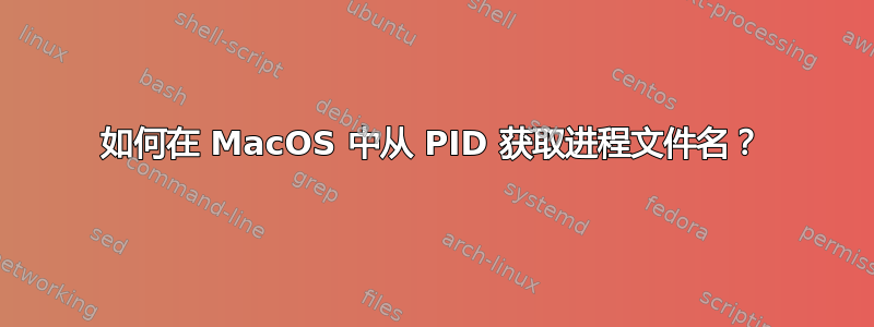 如何在 MacOS 中从 PID 获取进程文件名？