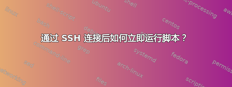 通过 SSH 连接后如何立即运行脚本？