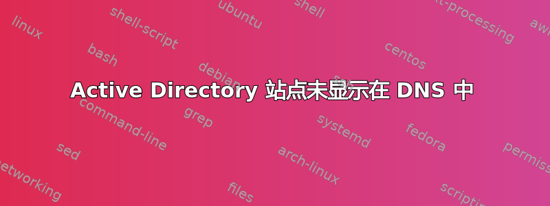 Active Directory 站点未显示在 DNS 中