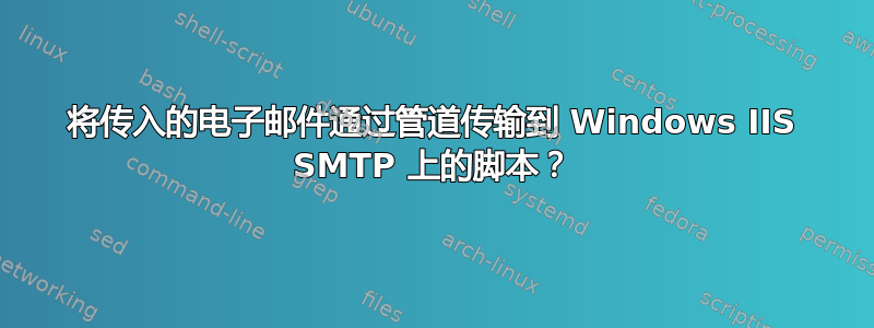 将传入的电子邮件通过管道传输到 Windows IIS SMTP 上的脚本？