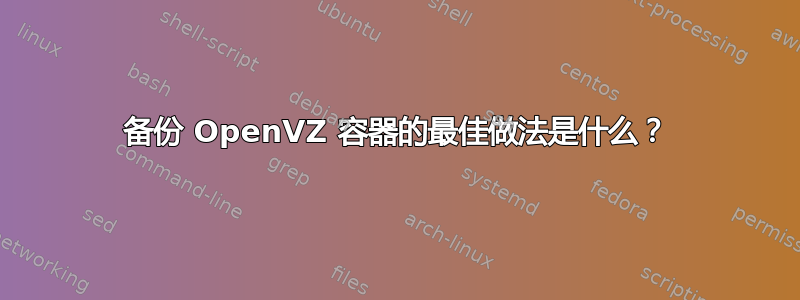 备份 OpenVZ 容器的最佳做法是什么？