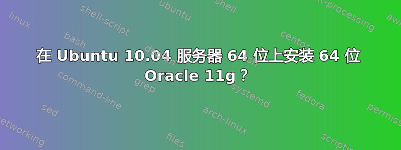 在 Ubuntu 10.04 服务器 64 位上安装 64 位 Oracle 11g？