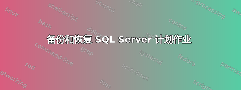 备份和恢复 SQL Server 计划作业