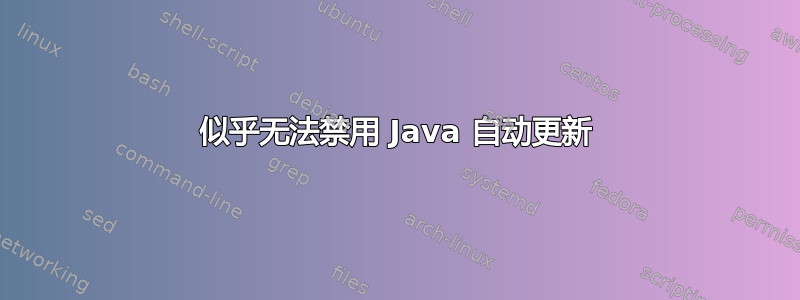 似乎无法禁用 Java 自动更新