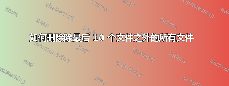 如何删除除最后 10 个文件之外的所有文件 