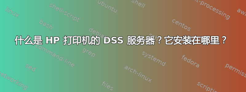 什么是 HP 打印机的 DSS 服务器？它安装在哪里？