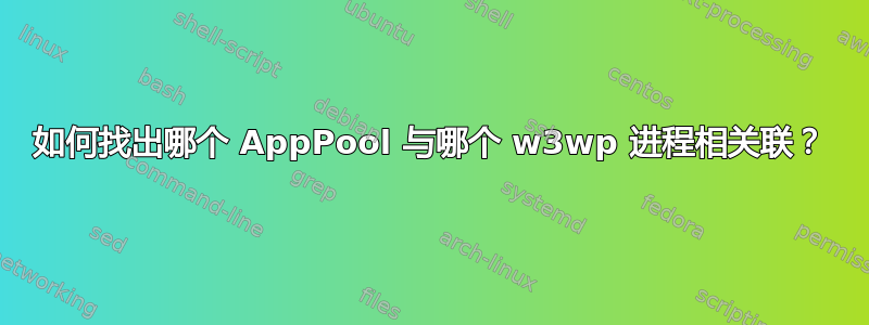 如何找出哪个 AppPool 与哪个 w3wp 进程相关联？