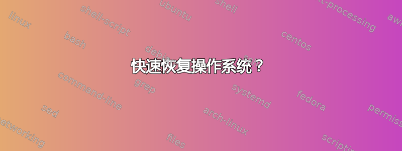 快速恢复操作系统？