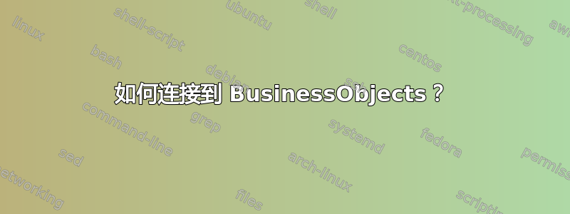 如何连接到 BusinessObjects？