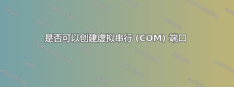 是否可以创建虚拟串行 (COM) 端口