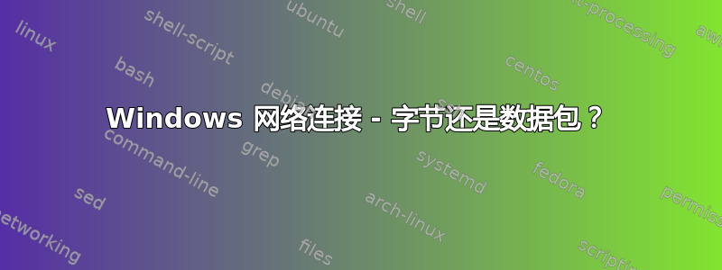 Windows 网络连接 - 字节还是数据包？