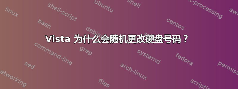 Vista 为什么会随机更改硬盘号码？