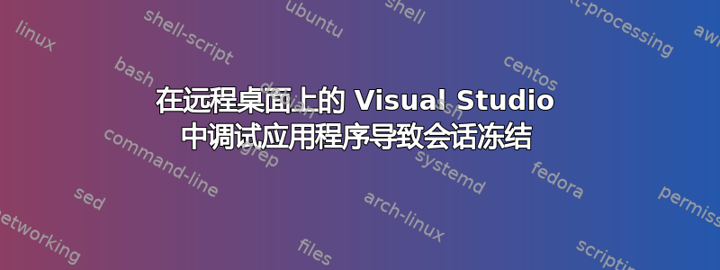 在远程桌面上的 Visual Studio 中调试应用程序导致会话冻结