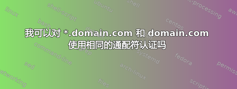 我可以对 *.domain.com 和 domain.com 使用相同的通配符认证吗