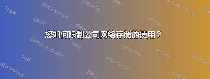 您如何限制公司网络存储的使用？