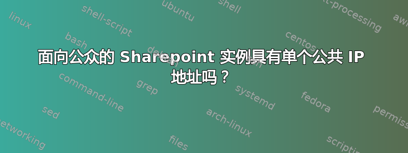 面向公众的 Sharepoint 实例具有单个公共 IP 地址吗？