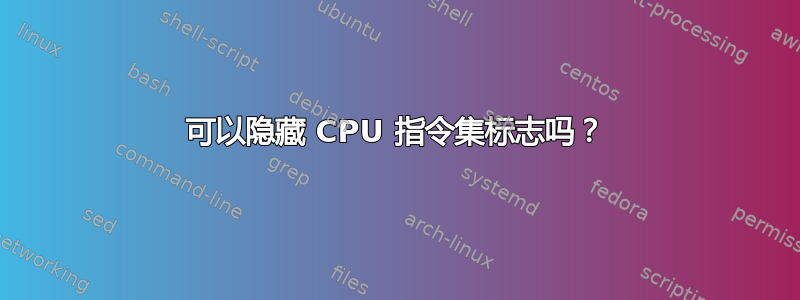 可以隐藏 CPU 指令集标志吗？