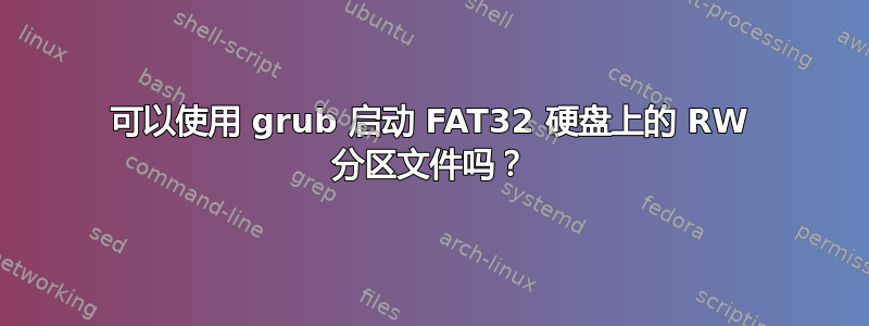 可以使用 grub 启动 FAT32 硬盘上的 RW 分区文件吗？