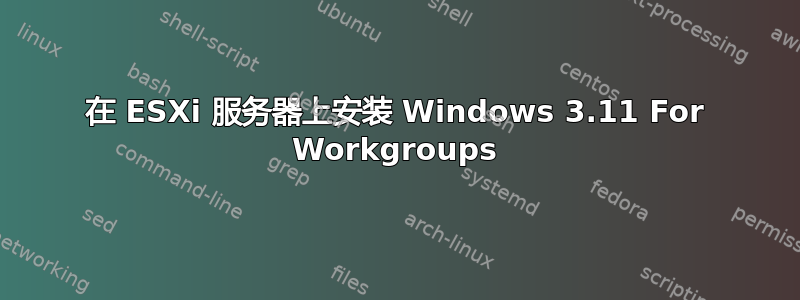 在 ESXi 服务器上安装 Windows 3.11 For Workgroups