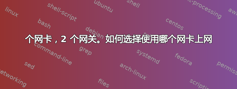 2 个网卡，2 个网关。如何选择使用哪个网卡上网