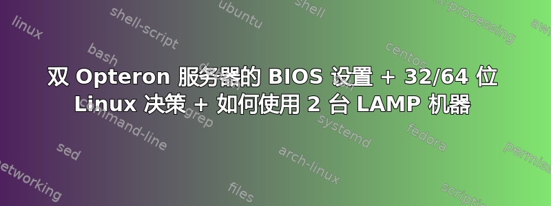 双 Opteron 服务器的 BIOS 设置 + 32/64 位 Linux 决策 + 如何使用 2 台 LAMP 机器