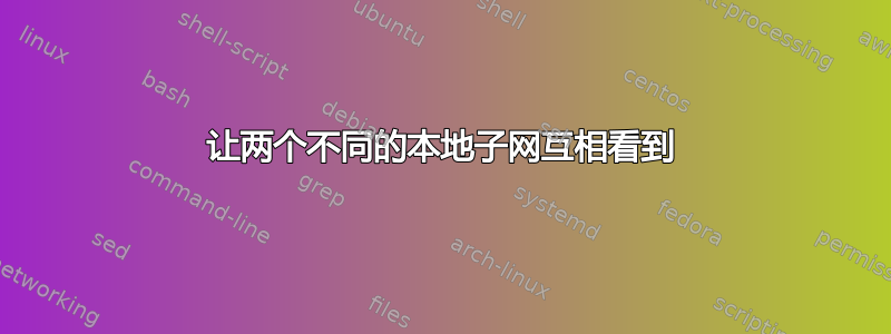 让两个不同的本地子网互相看到