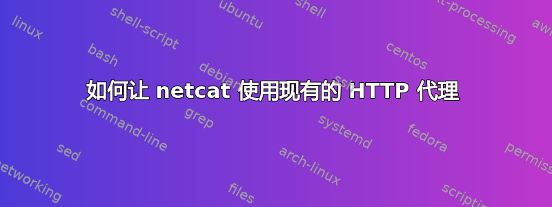 如何让 netcat 使用现有的 HTTP 代理