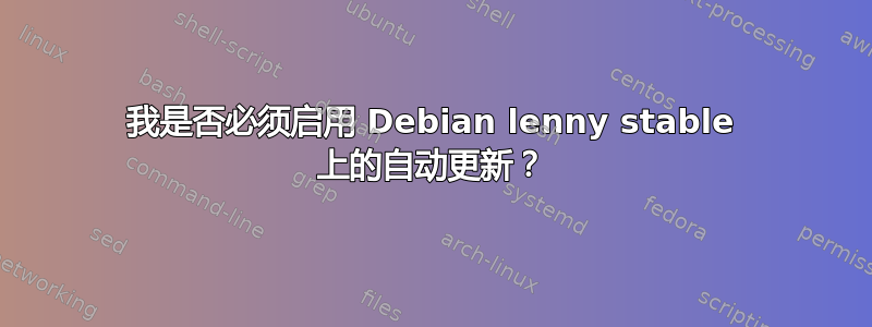 我是否必须启用 Debian lenny stable 上的自动更新？