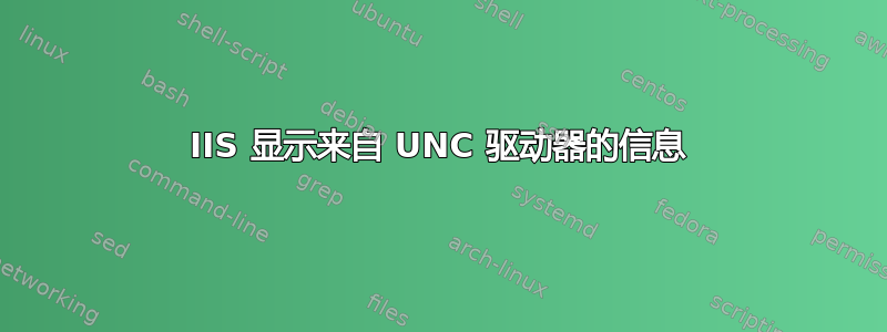 IIS 显示来自 UNC 驱动器的信息