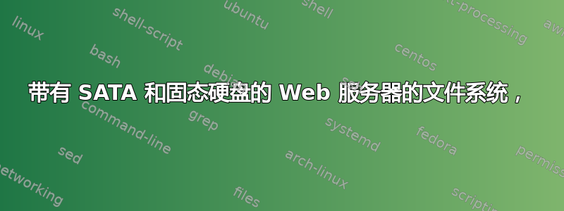 带有 SATA 和固态硬盘的 Web 服务器的文件系统，