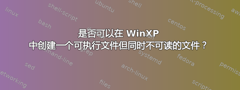 是否可以在 WinXP 中创建一个可执行文件但同时不可读的文件？