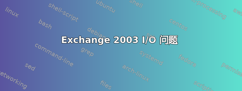 Exchange 2003 I/O 问题