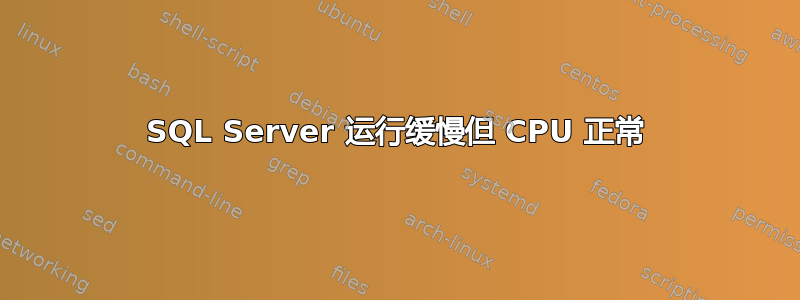 SQL Server 运行缓慢但 CPU 正常