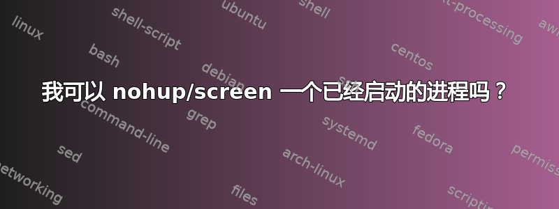 我可以 nohup/screen 一个已经启动的进程吗？