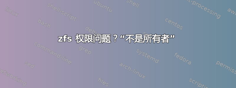 zfs 权限问题？“不是所有者”