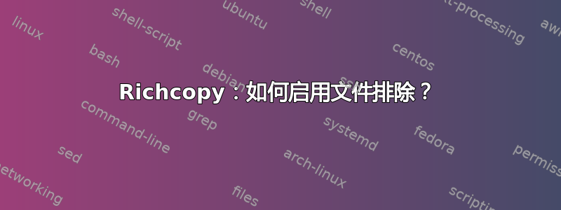 Richcopy：如何启用文件排除？