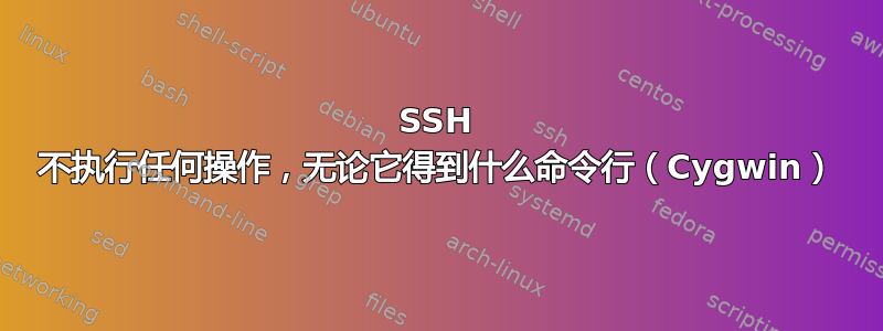 SSH 不执行任何操作，无论它得到什么命令行（Cygwin）