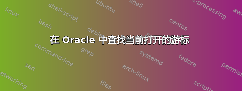 在 Oracle 中查找当前打开的游标