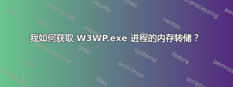 我如何获取 W3WP.exe 进程的内存转储？