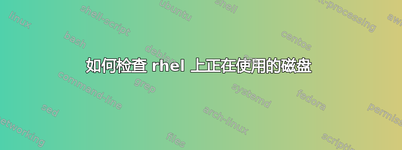 如何检查 rhel 上正在使用的磁盘