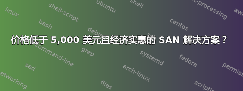 价格低于 5,000 美元且经济实惠的 SAN 解决方案？