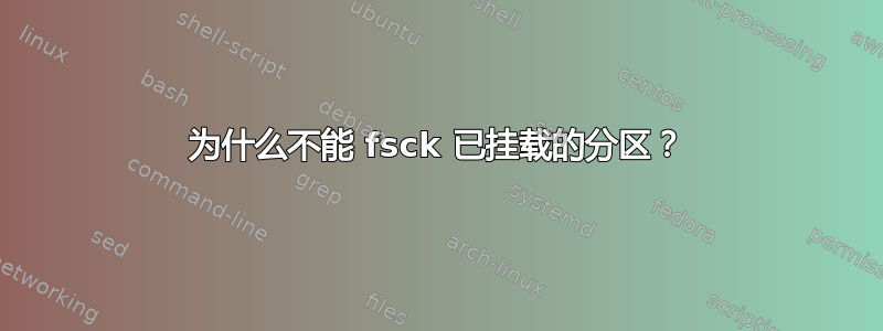 为什么不能 fsck 已挂载的分区？