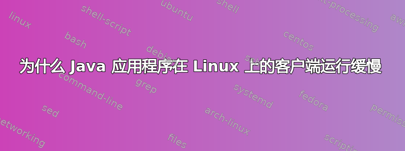 为什么 Java 应用程序在 Linux 上的客户端运行缓慢