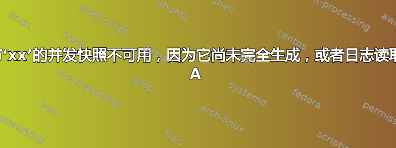 发布‘xx’的并发快照不可用，因为它尚未完全生成，或者日志读取器 A