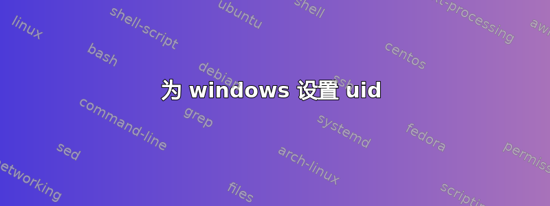 为 windows 设置 uid