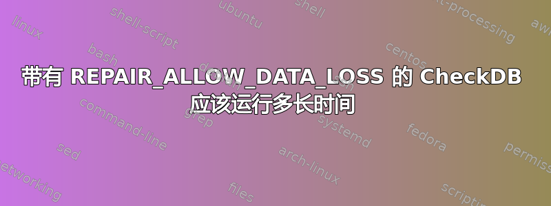 带有 REPAIR_ALLOW_DATA_LOSS 的 CheckDB 应该运行多长时间