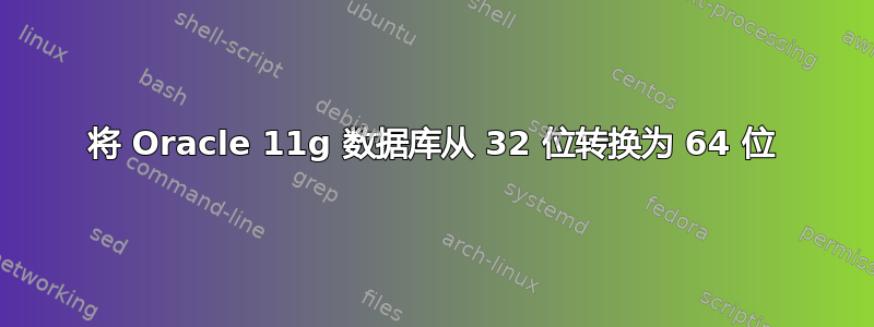 将 Oracle 11g 数据库从 32 位转换为 64 位