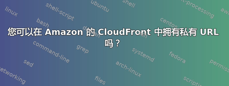 您可以在 Amazon 的 CloudFront 中拥有私有 URL 吗？