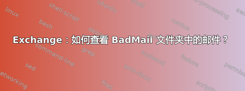 Exchange：如何查看 BadMail 文件夹中的邮件？